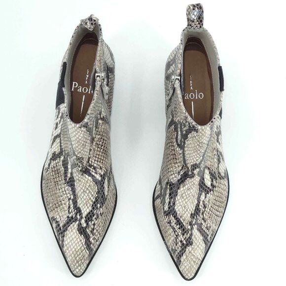New Linea Paolo Sevilla II Booties Snakeskin Leather Ankle Boots Womens 5 - Picture 7 of 10